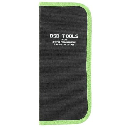 4PC 9" NI-FE FINISH CIRCLIP PLIERS SET IN ZIP CASE DS1250
