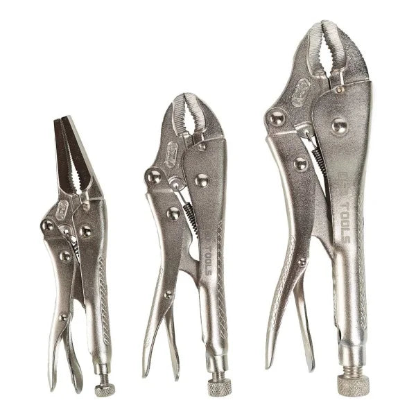 3PC LOCKING PLIERS SET WITH RIBBED HANDLES DS1270