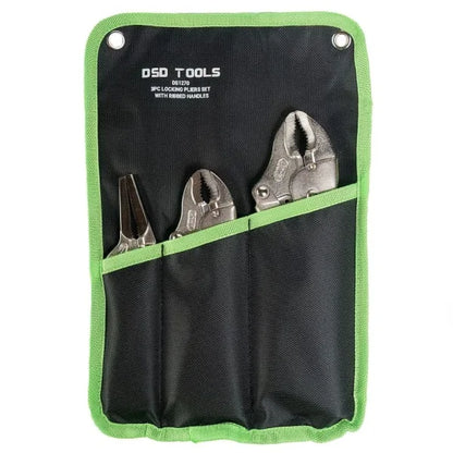 3PC LOCKING PLIERS SET WITH RIBBED HANDLES DS1270
