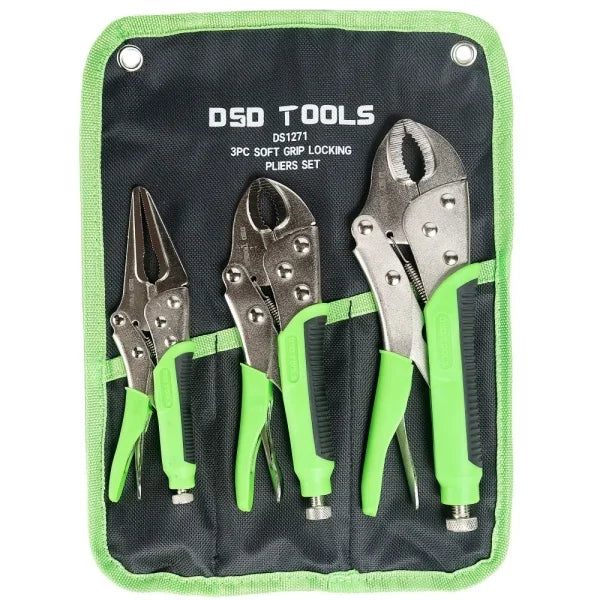 3PC SOFT GRIP LOCKING PLIERS SET DS1271