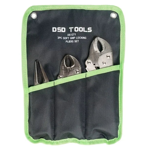 3PC SOFT GRIP LOCKING PLIERS SET DS1271
