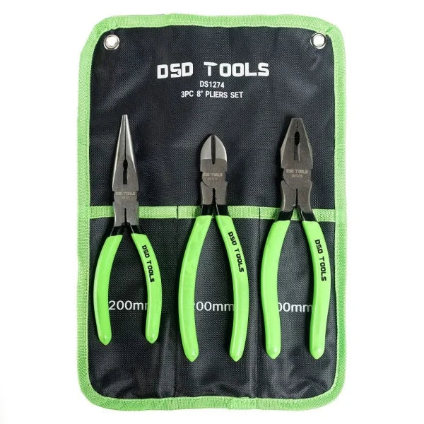 3PC 8" PLIERS SET DS1274