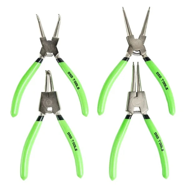4PC 7" NI-FE FINISH CIRCLIP PLIERS SET IN ZIP CASE DS1276