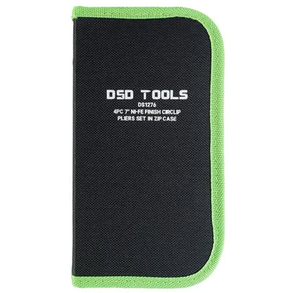 4PC 7" NI-FE FINISH CIRCLIP PLIERS SET IN ZIP CASE DS1276