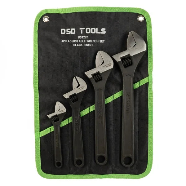 4PC ADJUSTABLE WRENCH SET BLACK FINISH DS1282