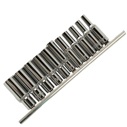 11PC 1/4" DR 6PT DEEP SOCKETS ON RAIL DS1298