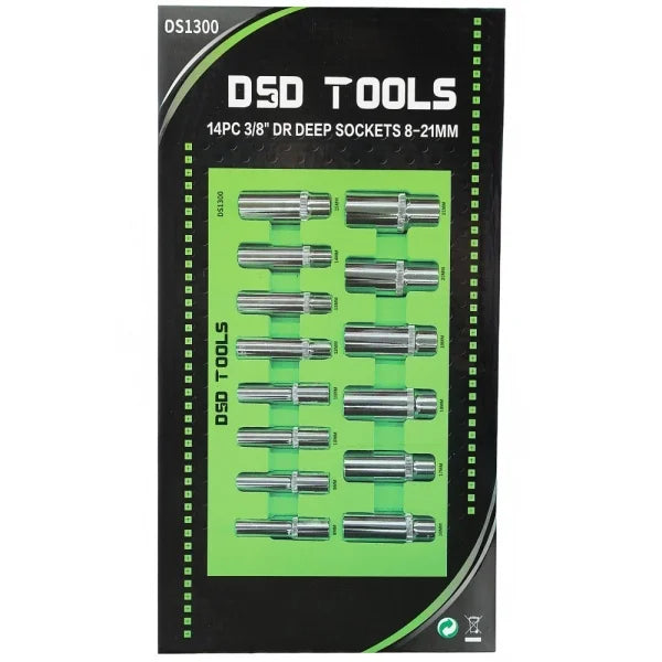14PC 3/8" DR DEEP SOCKETS 8-21MM DS1300