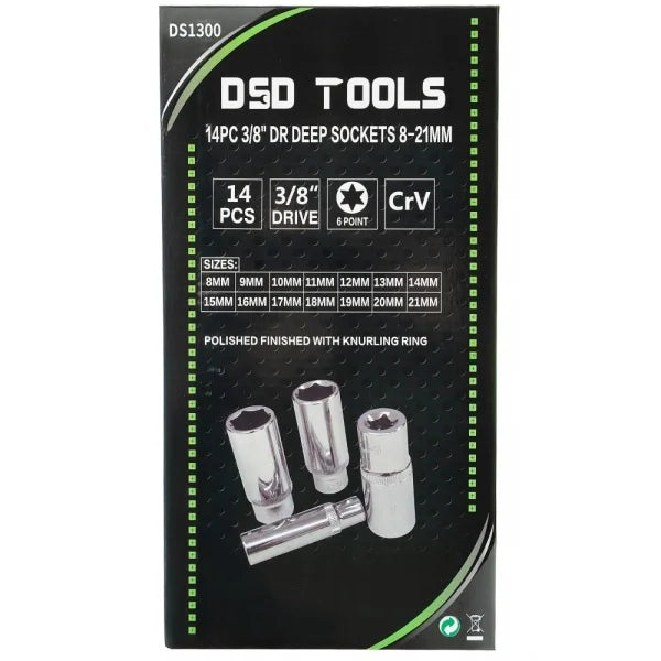 14PC 3/8" DR DEEP SOCKETS 8-21MM DS1300