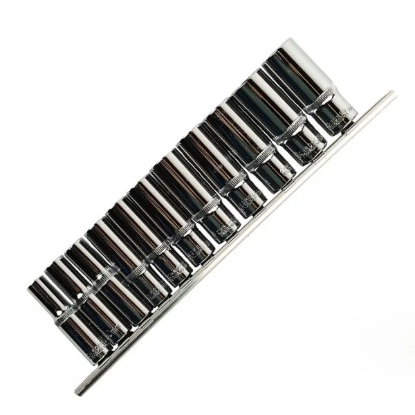 11PC 3/8" DR 6PT DEEP SOCKETS 8 - 19MM ON RAIL DS1301