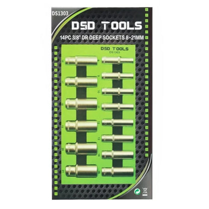 14PC 3/8" DR DEEP SOCKETS 8-21MM SATIN DS1303