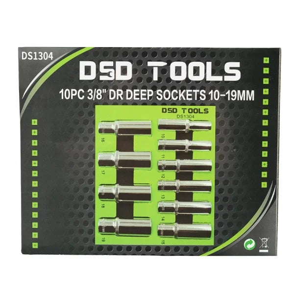 10PC 3/8" DR DEEP SOCKETS 10-19MM DS1304