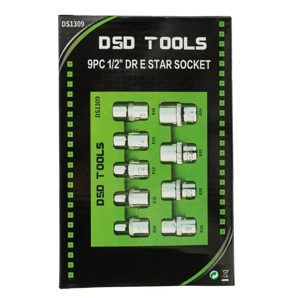 9PC 1/2" DR E TORX SOCKET SET DS1309