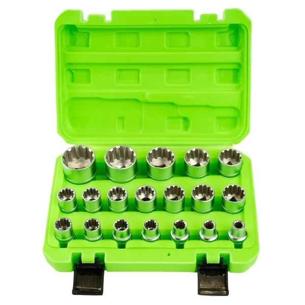 19PC 1/2" DR GEAR LOCK SOCKETS 8–32MM DS1316