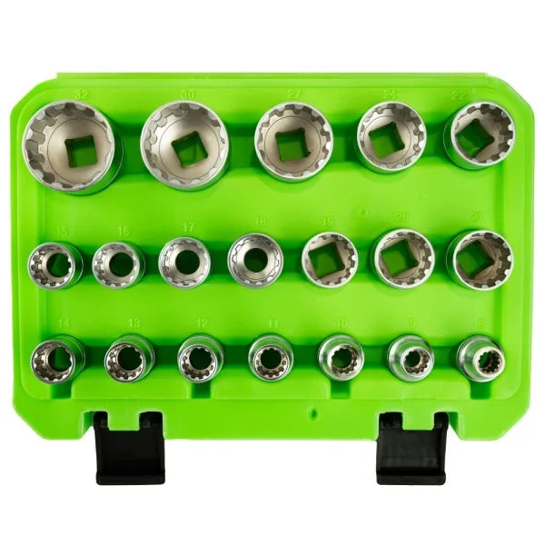 19PC 1/2" DR GEAR LOCK SOCKETS 8–32MM DS1316