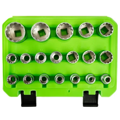 19PC 1/2" DR GEAR LOCK SOCKETS 8–32MM DS1316