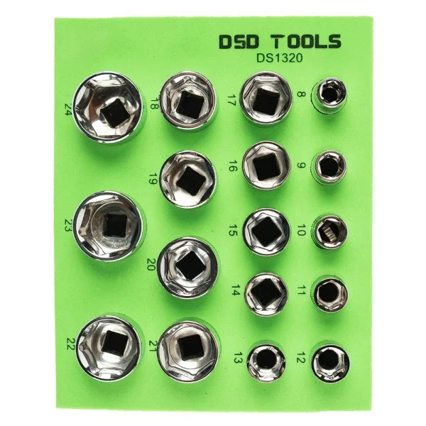 17PC 3/8" DR SHALLOW SOCKETS 8-24MM DS1320