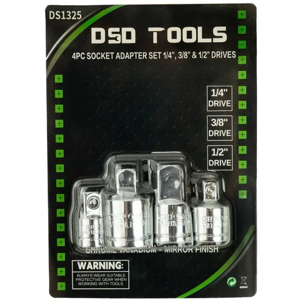 4PC SOCKET ADAPTER SET 1/4", 3/8" &amp; 1/2" DRIVES DS1325