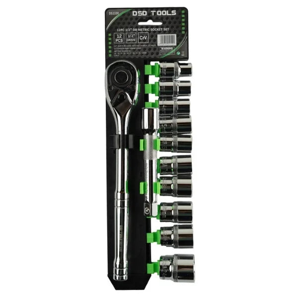 12PC 1/2" DR METRIC SOCKET SET 10 - 24MM DS1330