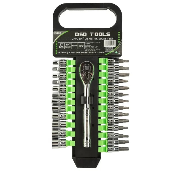 27PC 1/4" DR METRIC SOCKET SET DS1335