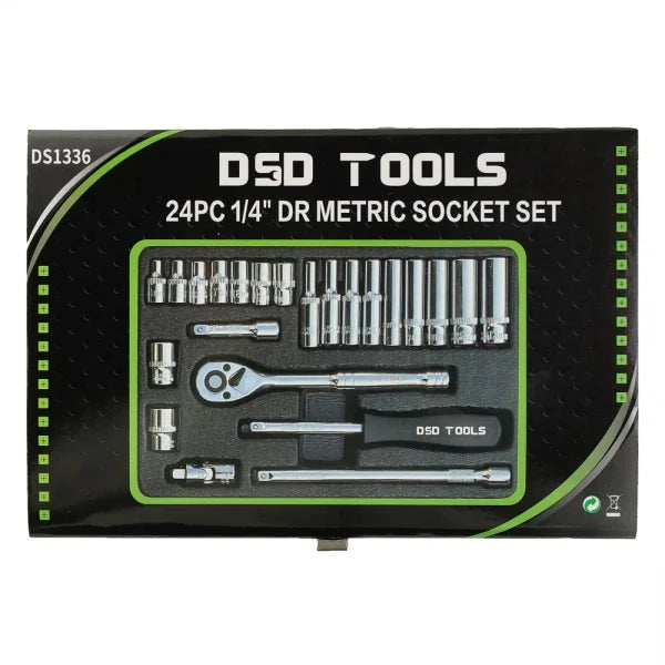 24PC 1/4" DR METRIC SOCKET SET DS1336