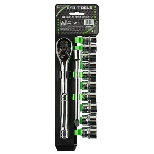 12PC 3/8" DR METRIC SOCKET SET 10 - 19MM DS1338
