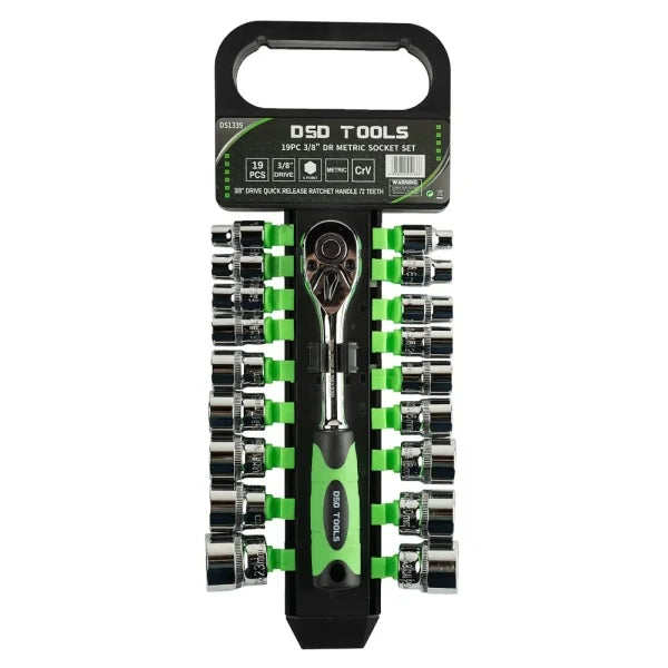 19PC 3/8" DR SOCKET SET METRIC 6-24MM 6PT DS1339