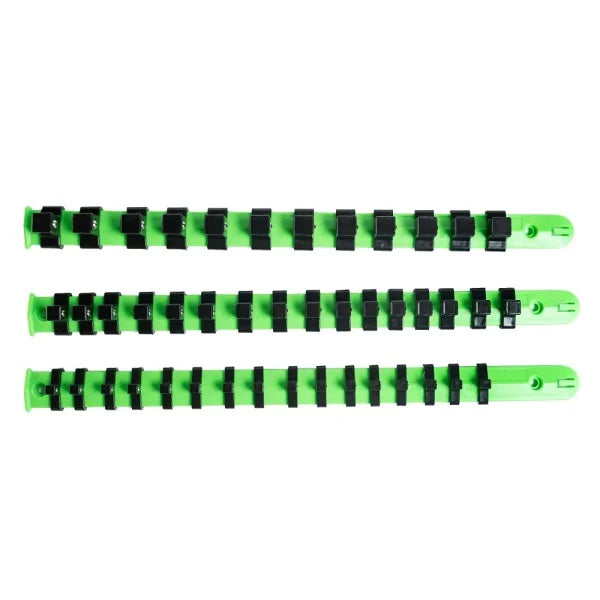 3PC 1/4", 3/8", 1/2" DR SOCKET STORAGE RAILS - 44 CLIPS DS1359