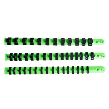 3PC 1/4", 3/8", 1/2" DR SOCKET STORAGE RAILS - 44 CLIPS DS1359