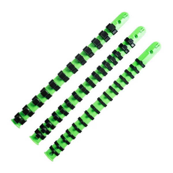 3PC 1/4", 3/8", 1/2" DR SOCKET STORAGE RAILS - 44 CLIPS DS1359