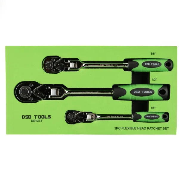 3PC FLEXI HEAD RATCHET SET 1/4", 3/8" &amp;amp; 1/2" DRIVES DS1373