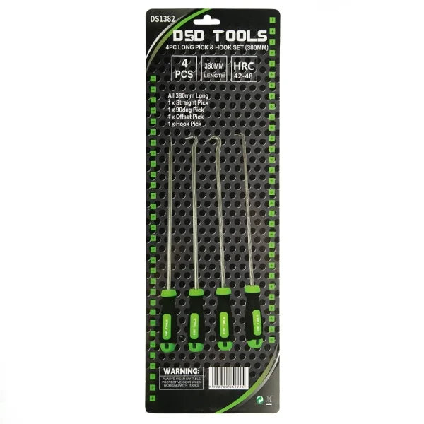 4PC LONG PICK &amp; HOOK SET (380MM) DS1382