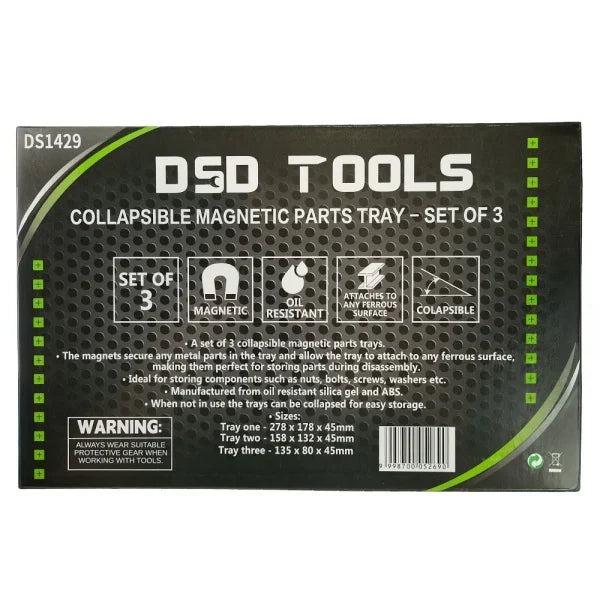 COLLAPSIBLE MAGNETIC PARTS TRAY – SET OF 3 DS1429