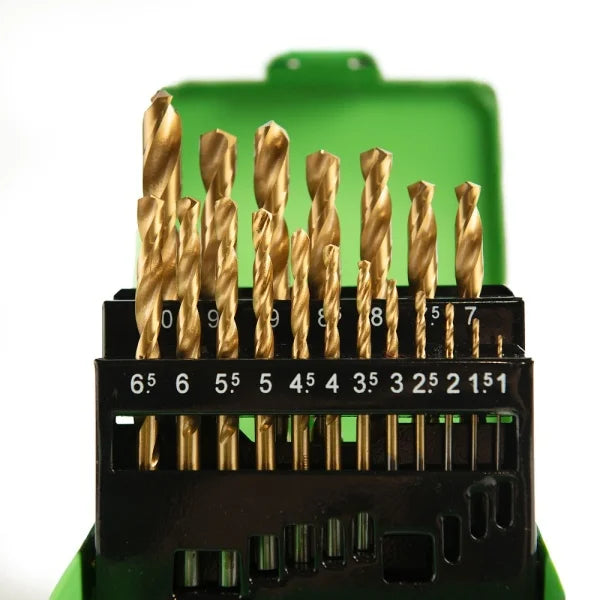 19PC HSS TITANIUM COATED METRIC DRILL BIT SET 1 - 10MM DS1430