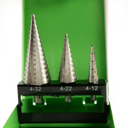 3PCS HSS STEP DRILL BITS 4-32MM DS1433