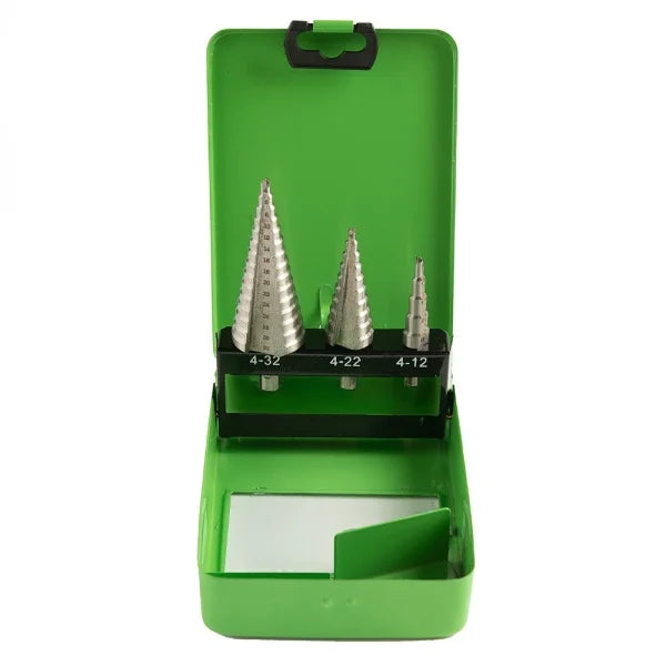 3PCS HSS STEP DRILL BITS 4-32MM DS1433