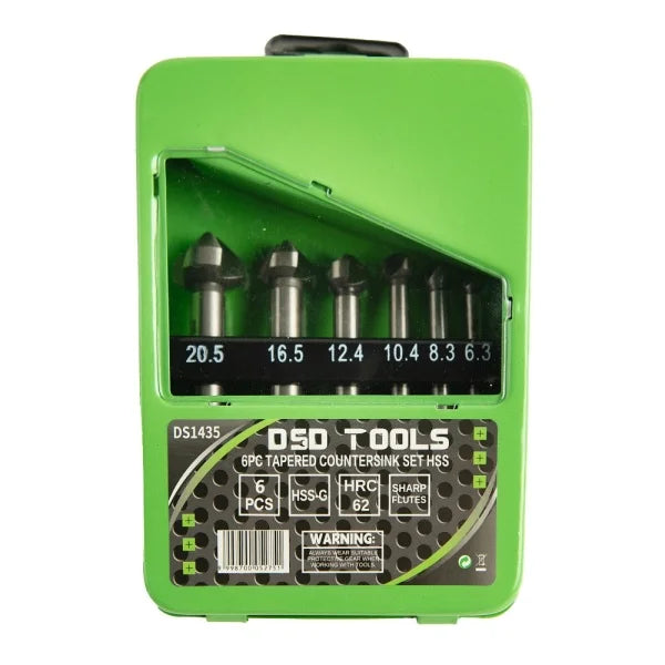 6PC TAPERED COUNTERSINK SET HSS 6.3 - 20.5MM DS1435