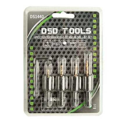 4PC COUNTERSINK HSS-G TITANIUM DRILL BIT SET DS1440