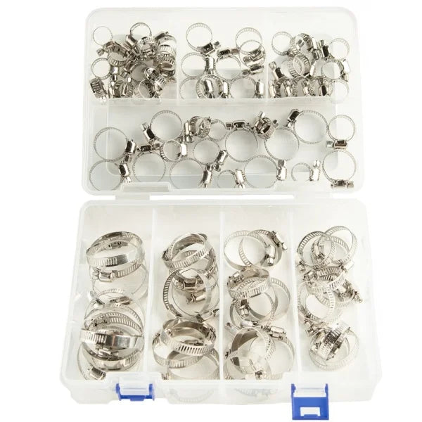 91PC ASSORTED STAINLESS STEEL HOSE CLAMPS 8 – 44MM DS1451