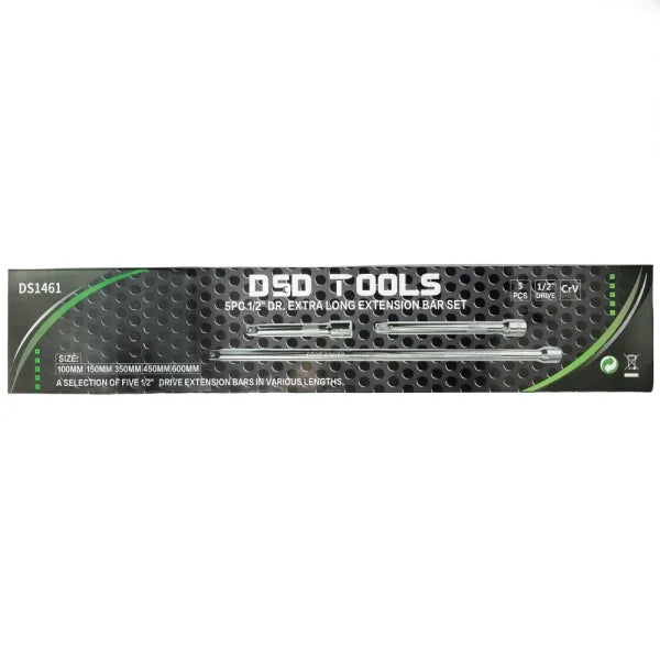 5PC 1/2" DR EXTRA LONG EXTENSION BAR SET DS1461