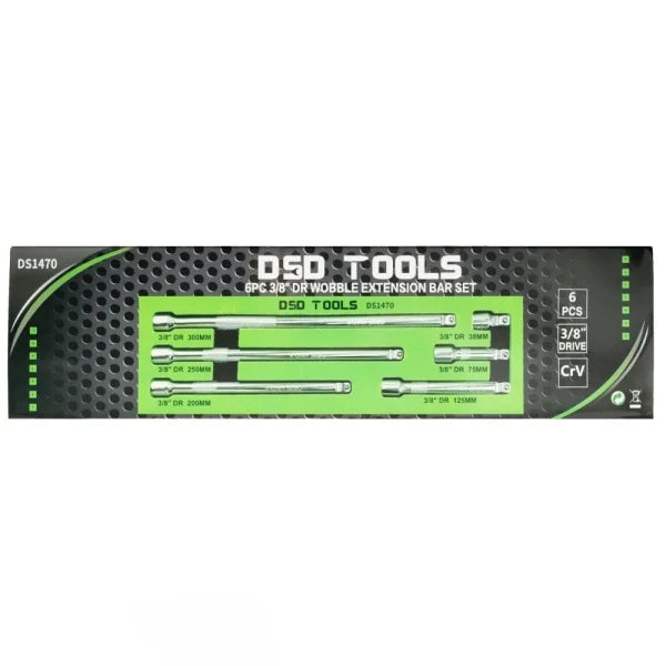 6PC 3/8" DR WOBBLE EXTENSION BAR SET DS1470