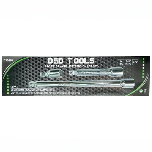 6PC 3/8" DR WOBBLE EXTENSION BAR SET DS1470