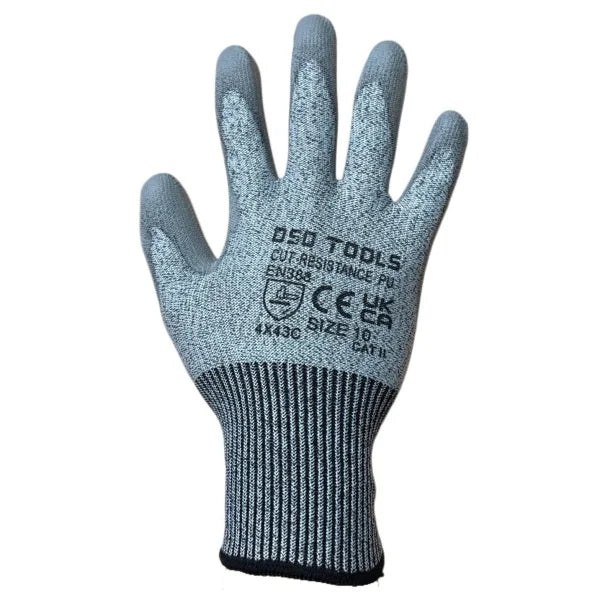 ANTI CUT RESISTANT LEVEL 5 SAFETY WORK GLOVES SIZE 10 - BOX OF 120 PAIRS DS2001