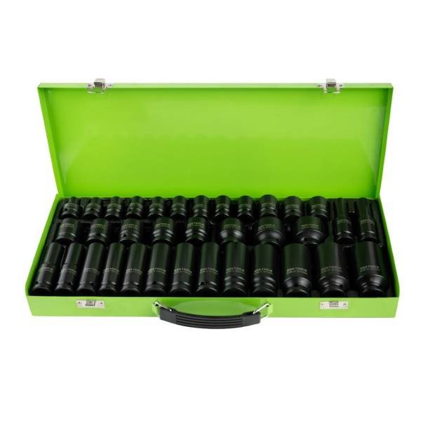 35PC 1/2" DR 6 PT IMPACT SOCKET SET IN METAL CASE DS2008