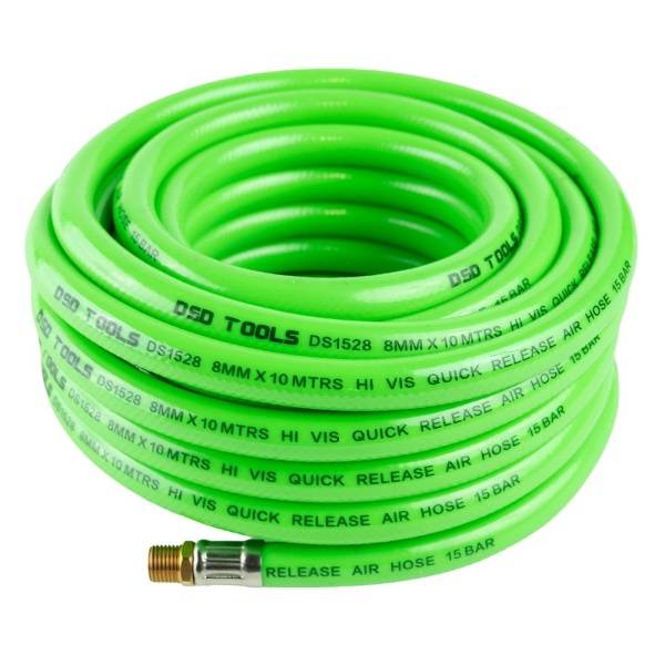 8MM X 10 MTRS HI VIS QUICK RELEASE AIR HOSE 15 BAR DS1528