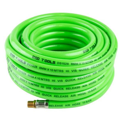 8MM X 10 MTRS HI VIS QUICK RELEASE AIR HOSE 15 BAR DS1528