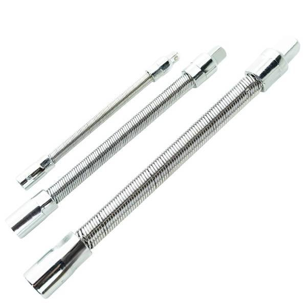 3PC FLEXIBLE EXTENSION BAR SET - 1/4" 3/8" 1/2" DRIVES  DS1476