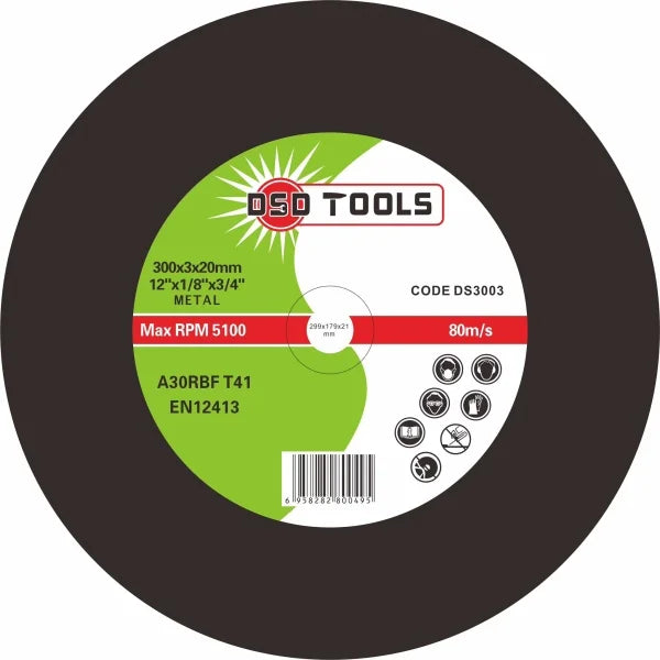 BOX OF 25 CUTTING DISCS FOR METAL (12") 300MM X 3.0MM X 20MM DS3003