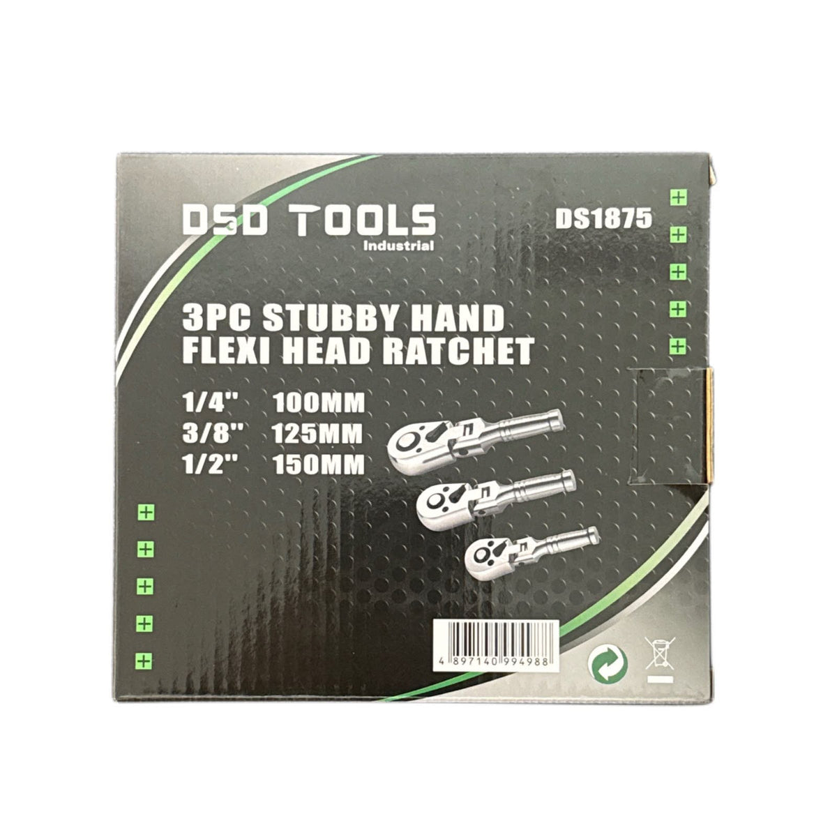 3PC FLEXI HEAD RATCHET SET 1/4", 3/8" &amp;amp; 1/2" DRIVES DS1373