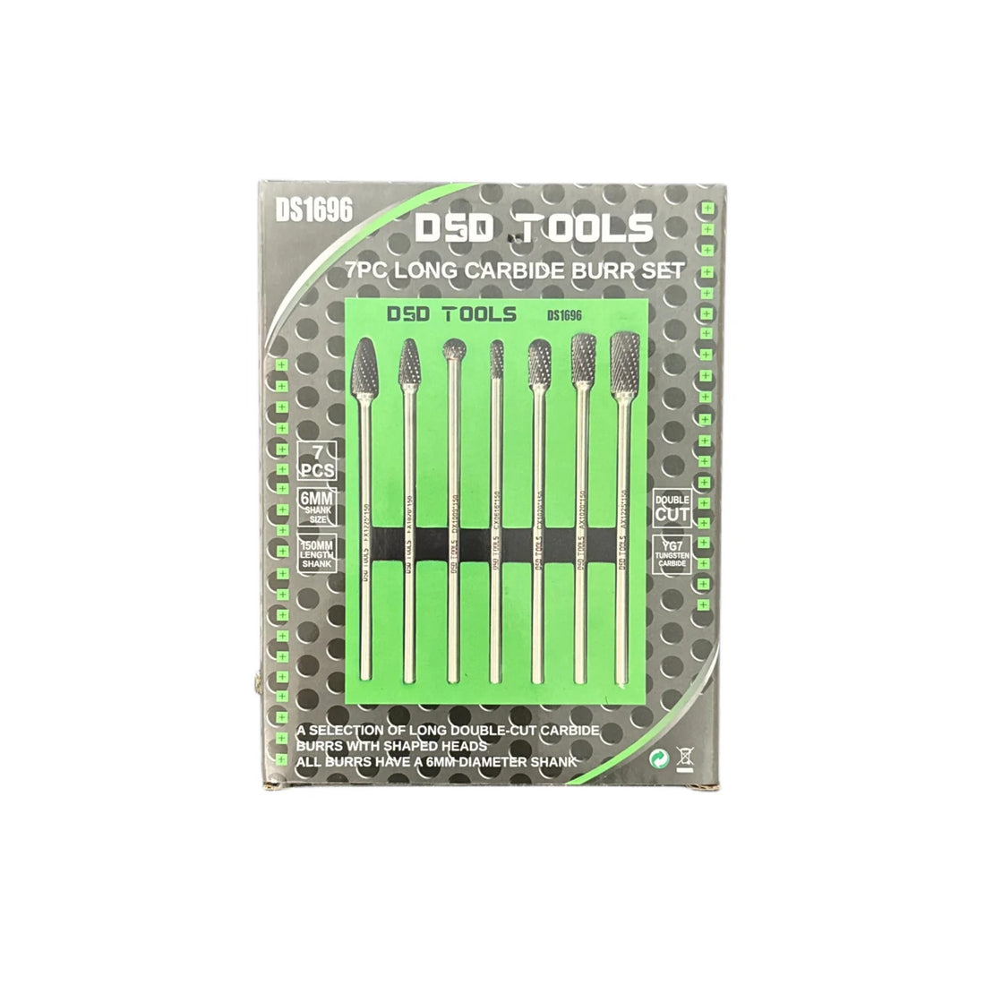 7PC LONG CARBIDE BURR SET DS1696