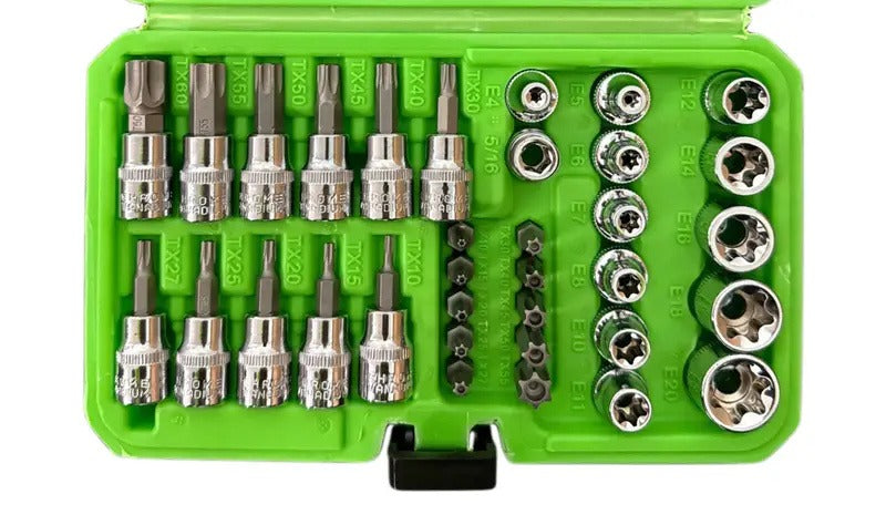 34PC 3/8″ DR TORX BIT SOCKETS &amp; E SOCKET SET DS1234